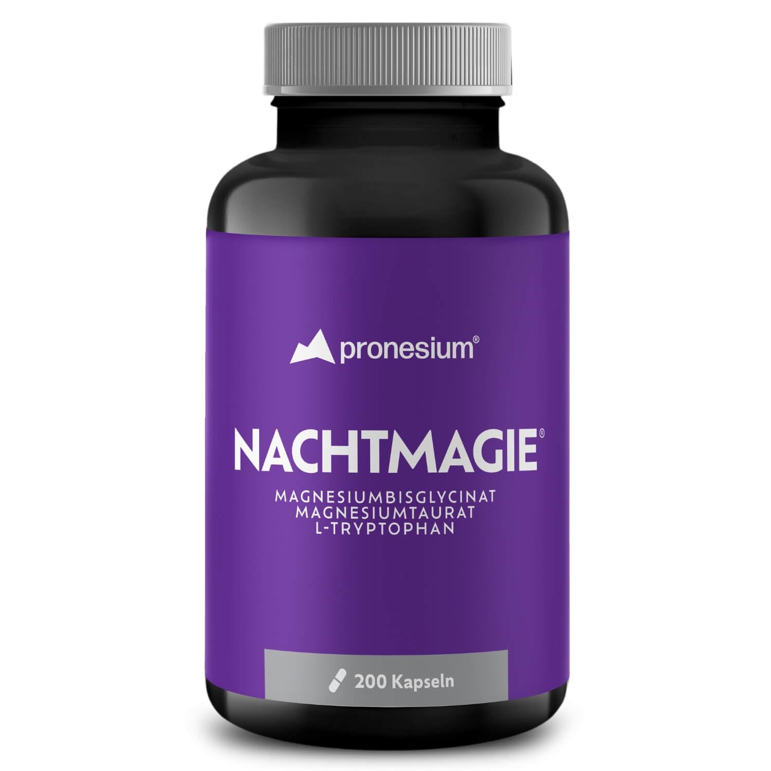 NACHTMAGIE® Kapseln für deine Abendroutine - mit Magnesiumglycinat, Magnesiumtaurat und L-Tryptophan - Hormonfrei: Sicher zur Langszeitaufnahme (200 Kapseln)