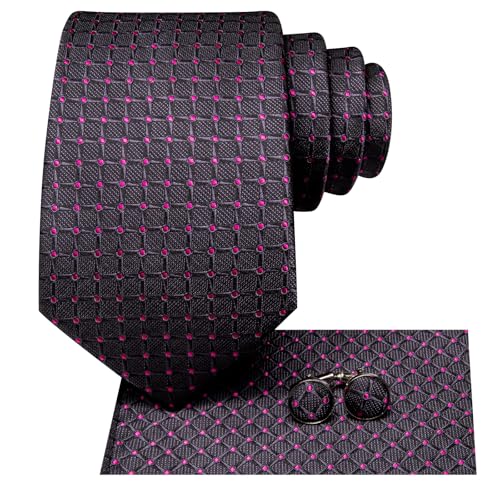 Image of Hi-Tie Men 63inches Tie Set Extra Long Necktie Paisley Tie Pocket Suqare Cufflinks Big and Tall Men Tie
