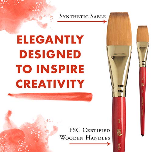 princeton heritage series 4050 synthetic sable paint brush for watercolor stroke 1 inch