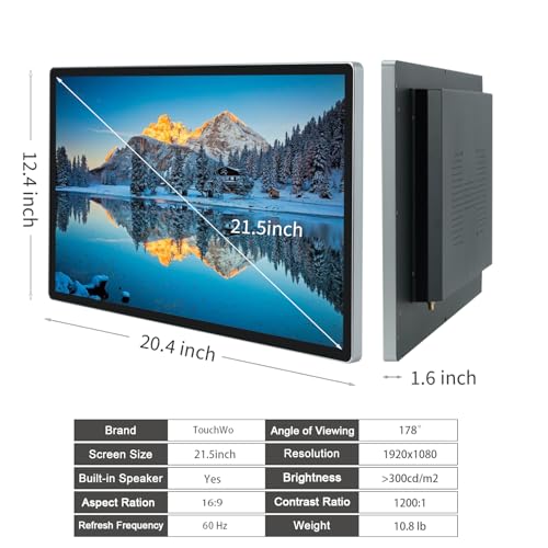 Image of 21.5 inch Android 14 Touchscreen Industrial PC, 16:9 FHD 1080P, WiFi and Built-in Speakers, RK3576 4GB RAM & 32GB ROM, Smart Board for Classroom, Meeting & Game