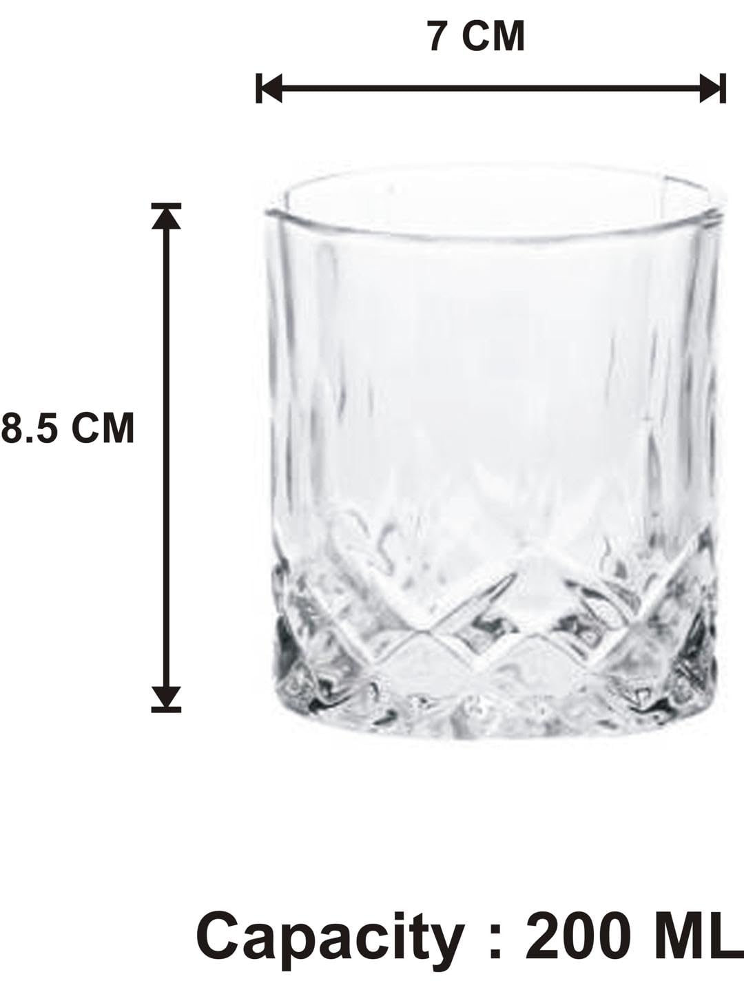 AFAST Party Perfect Glasses for Water, Juice, Cocktails, Smoothies and Other Drinking Beverages, Glass, Clear, Pack of 8, 7 X 7 X 8.5 CM 2