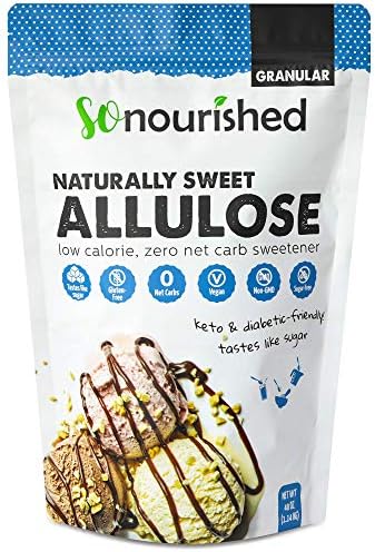 So Nourished Allulose Sweetener, Sugar Substitute, 0 Calorie Granular 40oz