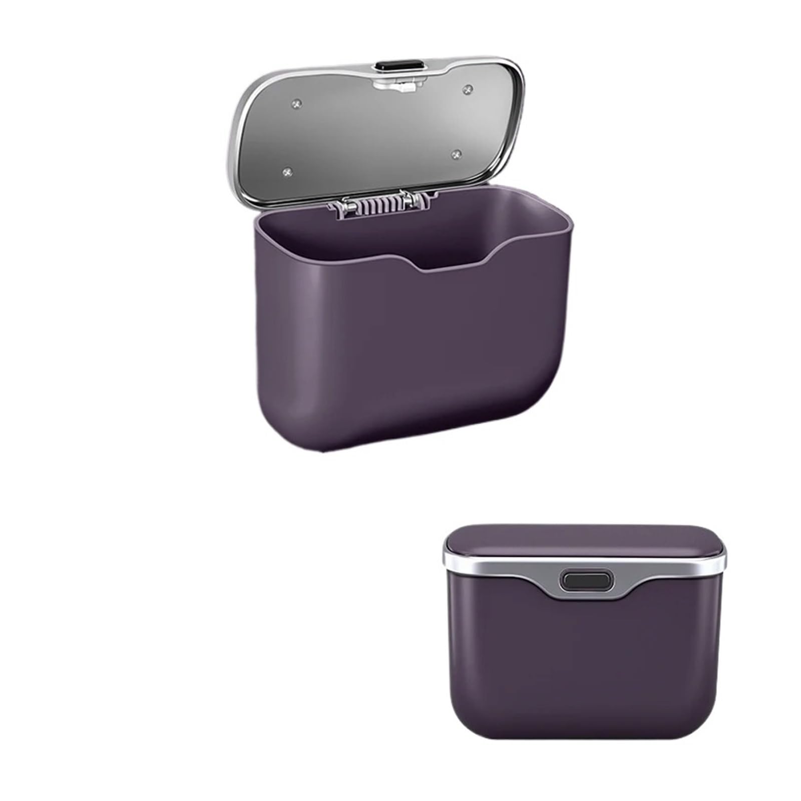 Auto Mülleimer Auto-Mülleimer Mit Deckelknopf Hängender Aufbewahrungsbehälter Für Den Nass- Und Trockengebrauch Für Mini-Organizer-Box Mini Autos Mülleimers(A Purple 1 piece)