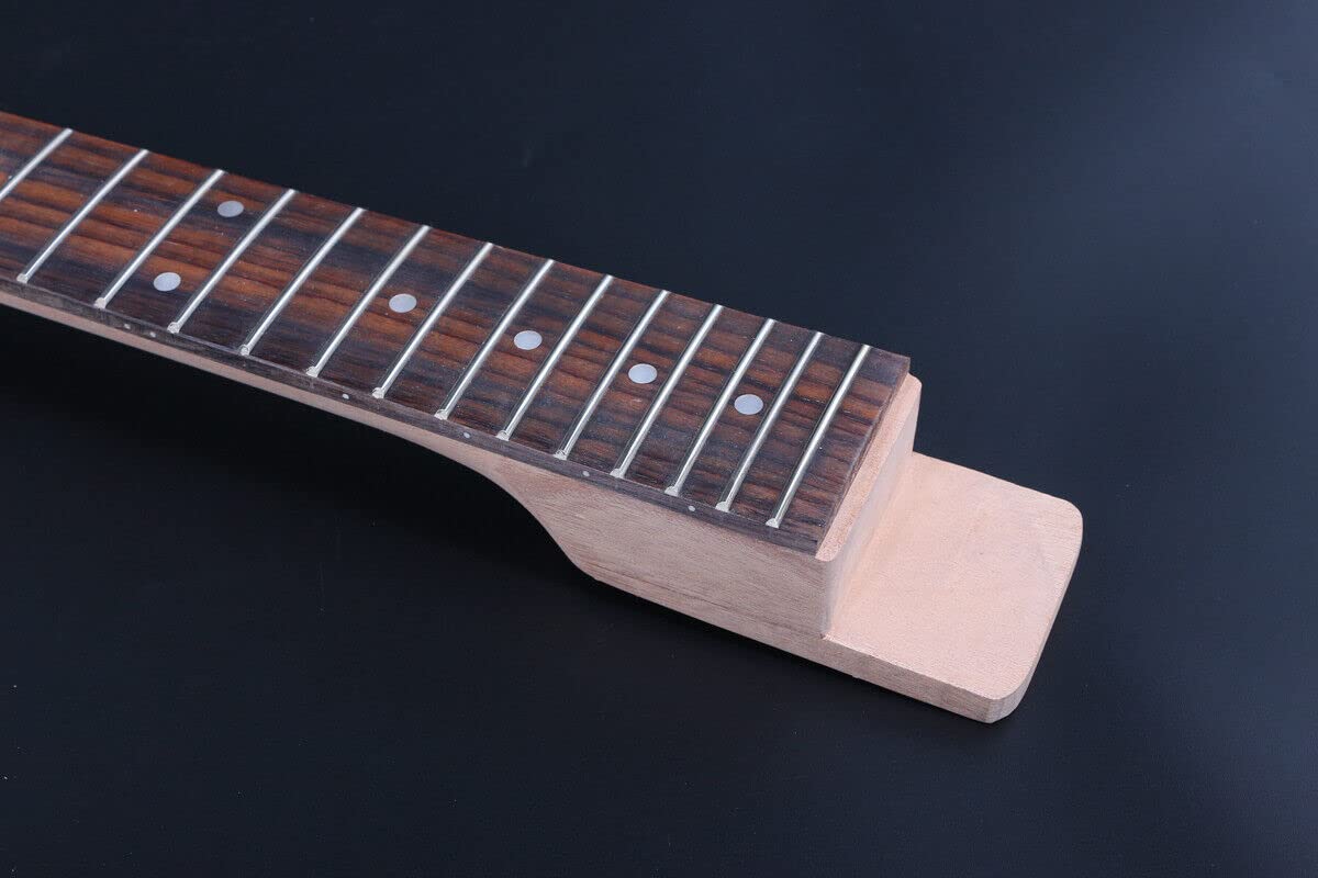 Yinfente 1 set fai da te chitarra elettrica kit – corpo in mogano, manico e tastiera in acero, 22 tasti, scala 64,8 cm, configurazione pickup S-S