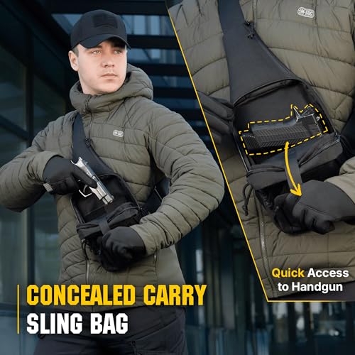 M-Tac CCW Sling Bag for Men & Women - EDC Shoulder Bag Tactical - Crossbody Concealed Carry Bag - Mens Chest Pack