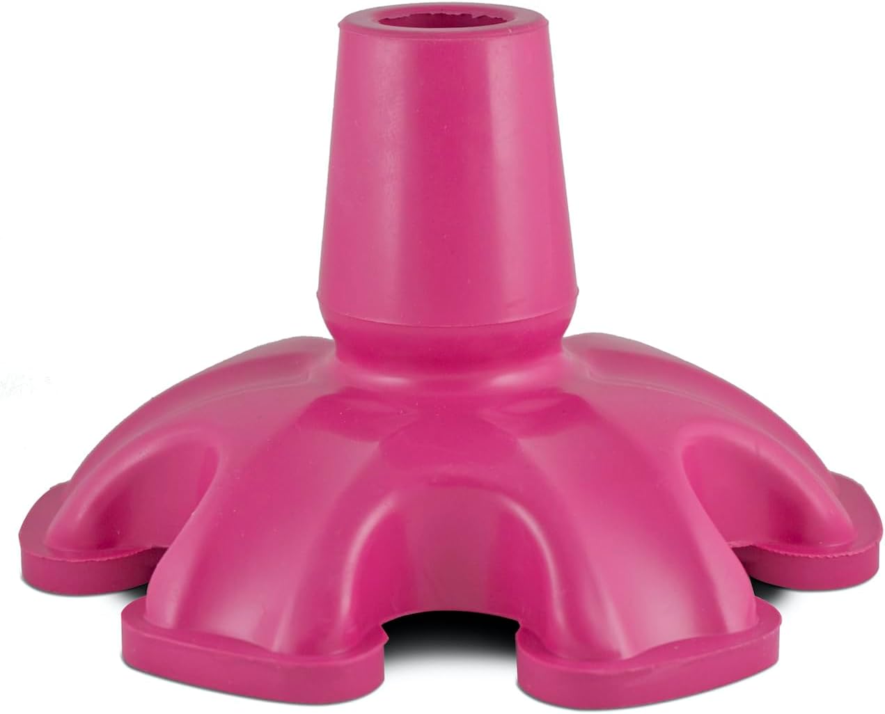 Essential Medical Supply Super Big Foot Self Standing Replacement Cane Tip in Pink - Flexible Rubber Tip for Walking Sticks, Folding and Quad Canes with 6 Feet for Stability - 3/4 Inch