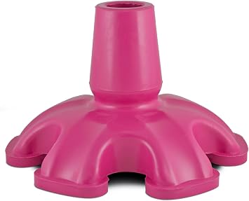 Essential Medical Supply Super Big Foot Self Standing Replacement Cane Tip in Pink - Flexible Rubber Tip for Walking Sticks, Folding and Quad Canes with 6 Feet for Stability - 3/4 Inch | Pink