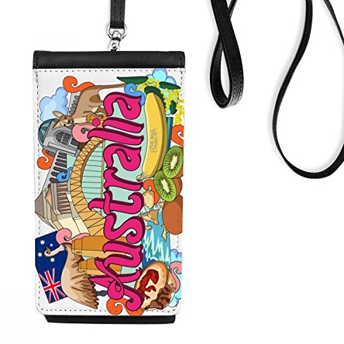 Téléphone noir porte-monnaie en cuir avec protection écran