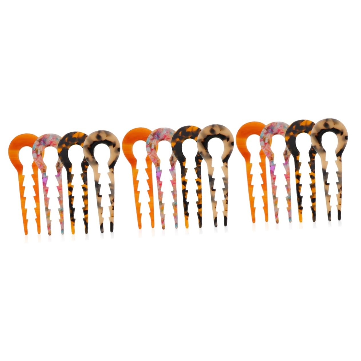 Beavorty 12piezas Horquillas u Acetato Para Coletas Sujetadores De Moño y Accesorios De Pelo Estilo Elegante Carey