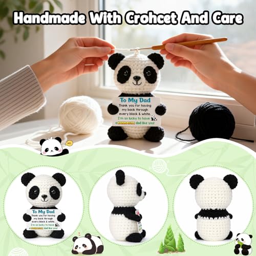 Divertido regalo de panda de ganchillo para el Día del Padre y cumpleaños de papá 3