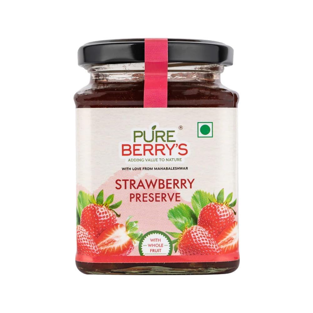 Pureberrys Strawberry Preserve, Mahabaleshwar Magic, a Tempting Jar of Strawberry Bliss (Net 350g)-image-39