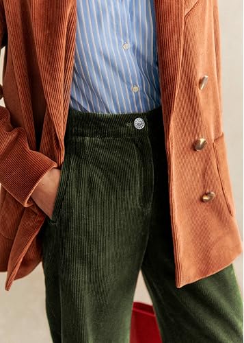 LifeShe Women Corduroy Pants Elastic Waisted Straight Leg Pant Casual Stretchy Baggy Boyfriend Long Trousers4