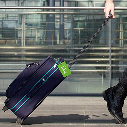 Luggage Tag Initial – Fully Bendable Tag w/ Stainless Steel Loop (Letter F)