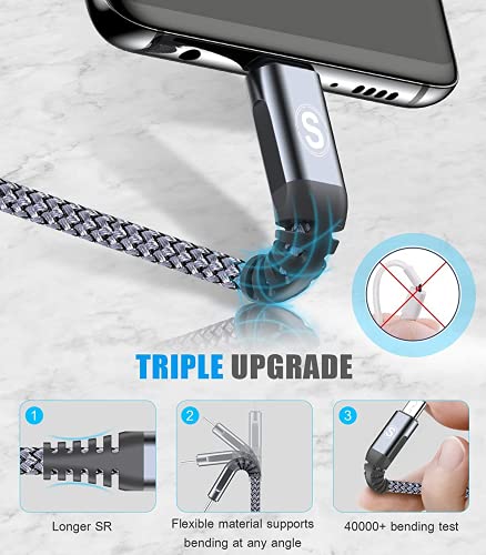Sweguard Micro Usb Cable 6.6Ft 2-Pack Android Charger Cable, Micro Usb Nylon Braided Charger Cord For Samsung Galaxy S7 Edge S6 S2 J7 J5 J3 J3V J2,Lg K10 V10,Moto E6 5 4,Kindle,Fire Tablet,Ps4-Grey #TOP4