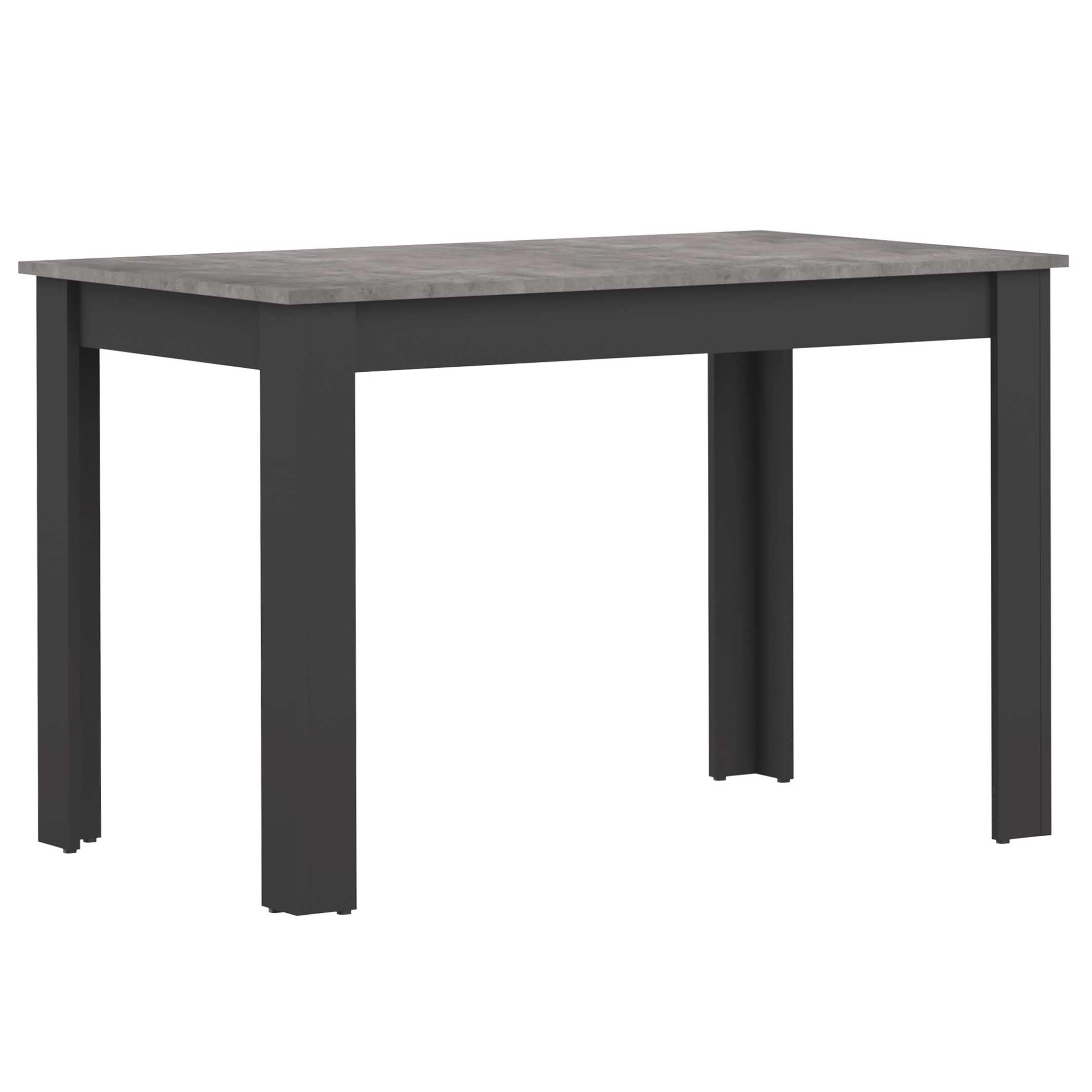 Symbiosis Nice Table à diner, Noir et Béton 110x70x73,1 cm