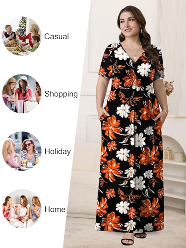 Image of PEVRL Plus Size Summer Maxi Dress for Curvy Women with Pockets 1X-5X