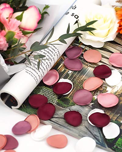 Hadwoer 200Pcs Artificial Flowers Silk Rose Petals Flower Girl Fake Scatter Petals For Wedding Aisle Centerpieces, Romantic Night, Anniversary, Valentine Day Courtship, Party Favors Home Decoration #TOP4