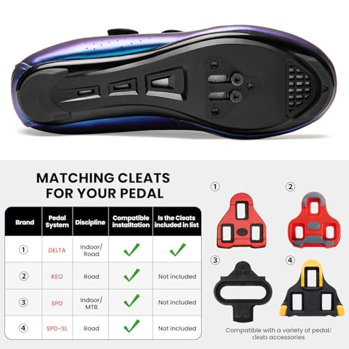 Image of Men's Cycling Shoes Women's MTB Cycling Shoes Compatible with Look SPD SPD-SL Delta Lock Pedal Riding Shoes Compatible with Peloton Shoes