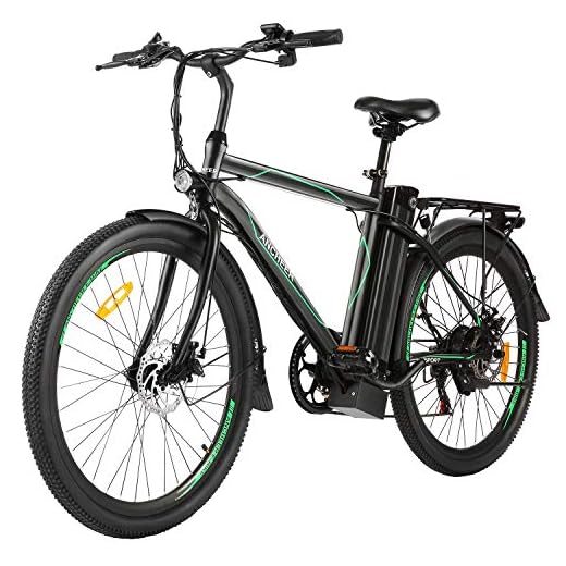 ANCHEER 26" Electric Cruiser Bike w/Removable 10AH Battery Adults City Ebike and 6 Speed Gear Electric Bicycle