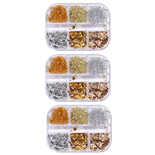 Lurrose 3 Boxen Nail artfolie Glitter Nagel Pailletten DIY Nageldekor Aufkleber Nagelvorräte – Bild 2
