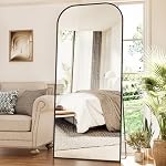 Antok Full Length Mirror, 71"x28" Floor Mirror Freestanding, Arched Floor Standing Large Mirrors Full Body Mirror with Stand for Bedroom, Hanging Mounted Mirrors for Living Room, Black - Image 4