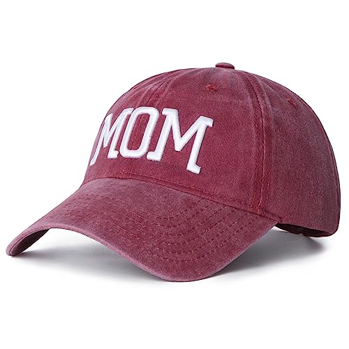 Mom And Dad Hats Set Of 2 Pcs Adjustable Washed Cotton 3D Embroidered Baseball Caps Gift For Parents Couples Classic Mom Dad Gifts Hat Black Red #TOP5