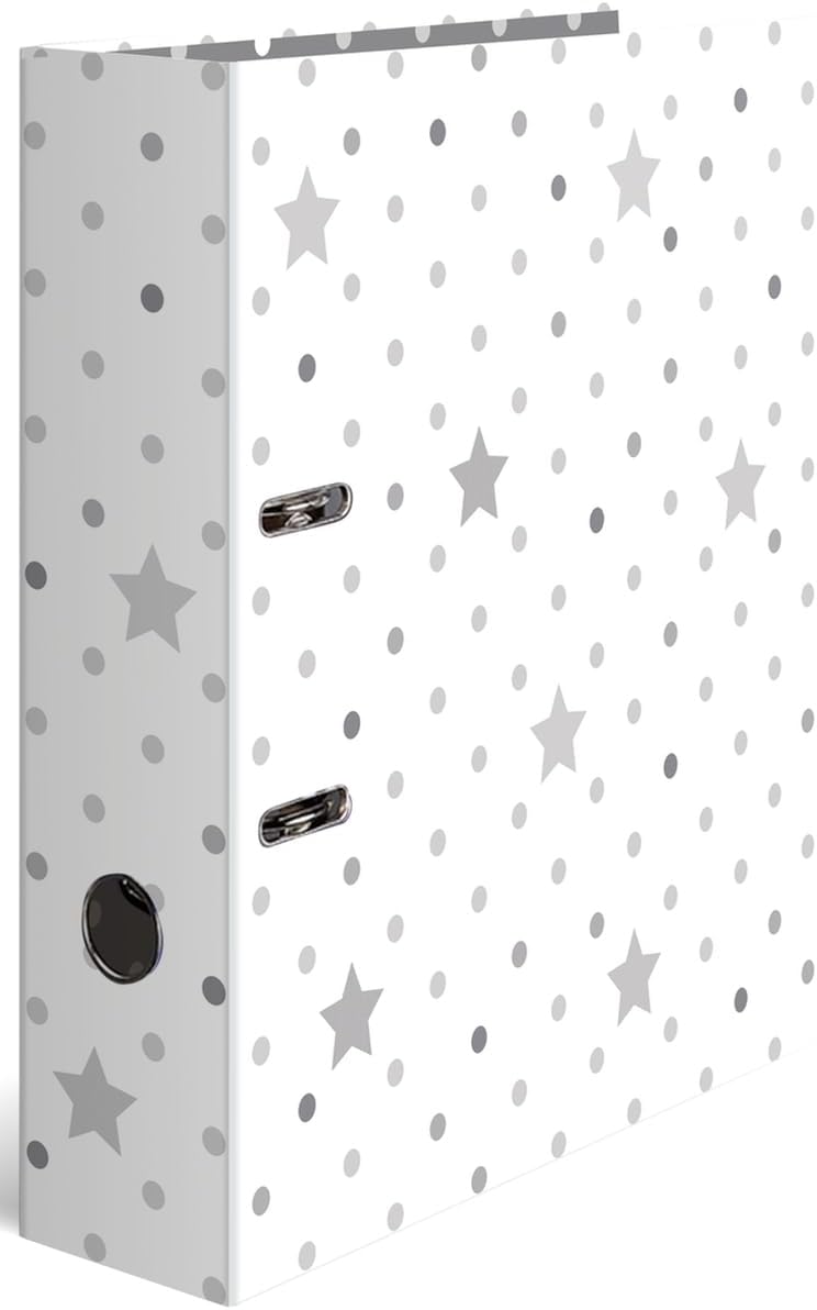 HERMA Lever Arch Files Stars, Assorted, A4, 70 mm Spine, with Inner Print, Pack of 10