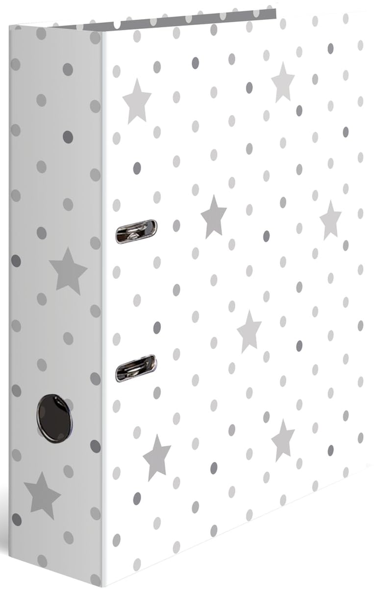HERMA Ordner A4 Sterne Set, 10 Stück, 7 cm breit, Kinder Ringordner mit Stern Motiv, bunter Aktenordner mit Innendruck für Jungen und Mädchen