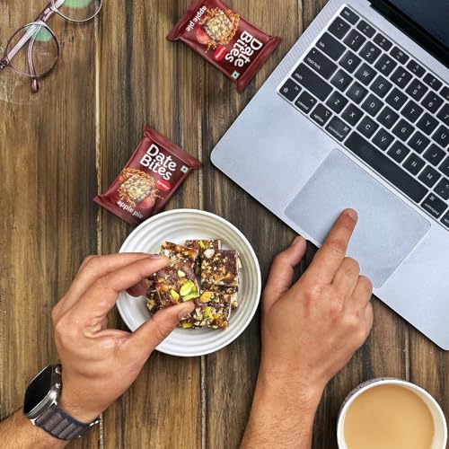 Image of Farmley Classic Date Bites I 20 gram I Dates Barfi Made with Dates, Pista , Cashews, Almonds, Honey and Pure Ghee I Dry Fruits Nuts, Healthy Sweets, Gluten Free, No Added Sugar 20g, Pack of 1, ApplePie DateBites