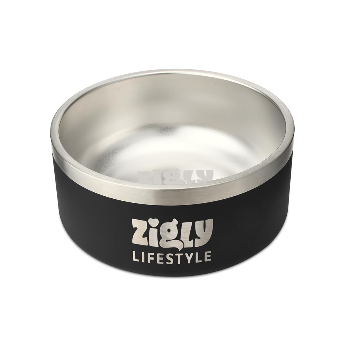 Zigly Stainless Steel Lifestyle Dog Bowls Double Walled Bowl for Dogs & Cats|Anti Skid Base |Insulated |Double Walled-Black (2000 Ml),?16.5 cm,H_5.8 cm,W_13.5 cm (B0DCGCND8T) Amazon Price History, Amazon Price Tracker