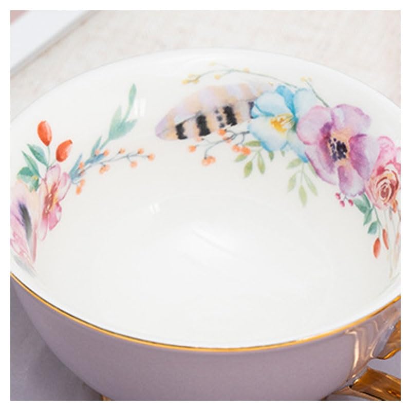 Zestaw porcelanowych filiżanek do kawy | Wielokolorowe porcelanowe filiżanki do kawy ze spodkiem: europejski styl do herbaty i kawy(Blue)