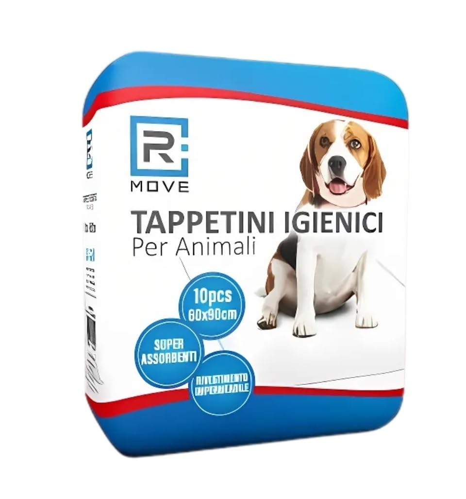 Tappetini Igienici Assorbenti per Cani 60x90 cm con Adesivi - SAP Super Assorbente, TNT Resistente, Fondo Impermeabile - 100 Pezzi (10 Confezioni da 10)