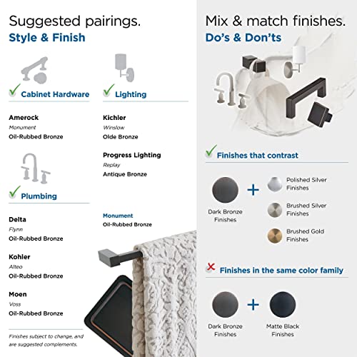 Amerock Bh36081Orb | Oil Rubbed Bronze Single Post Toilet Paper Holder | 5-7/8 In. (149 Mm) Length Toilet Tissue Holder | Monument | Bath Tissue Holder | Bathroom Hardware | Bath Accessories #TOP4