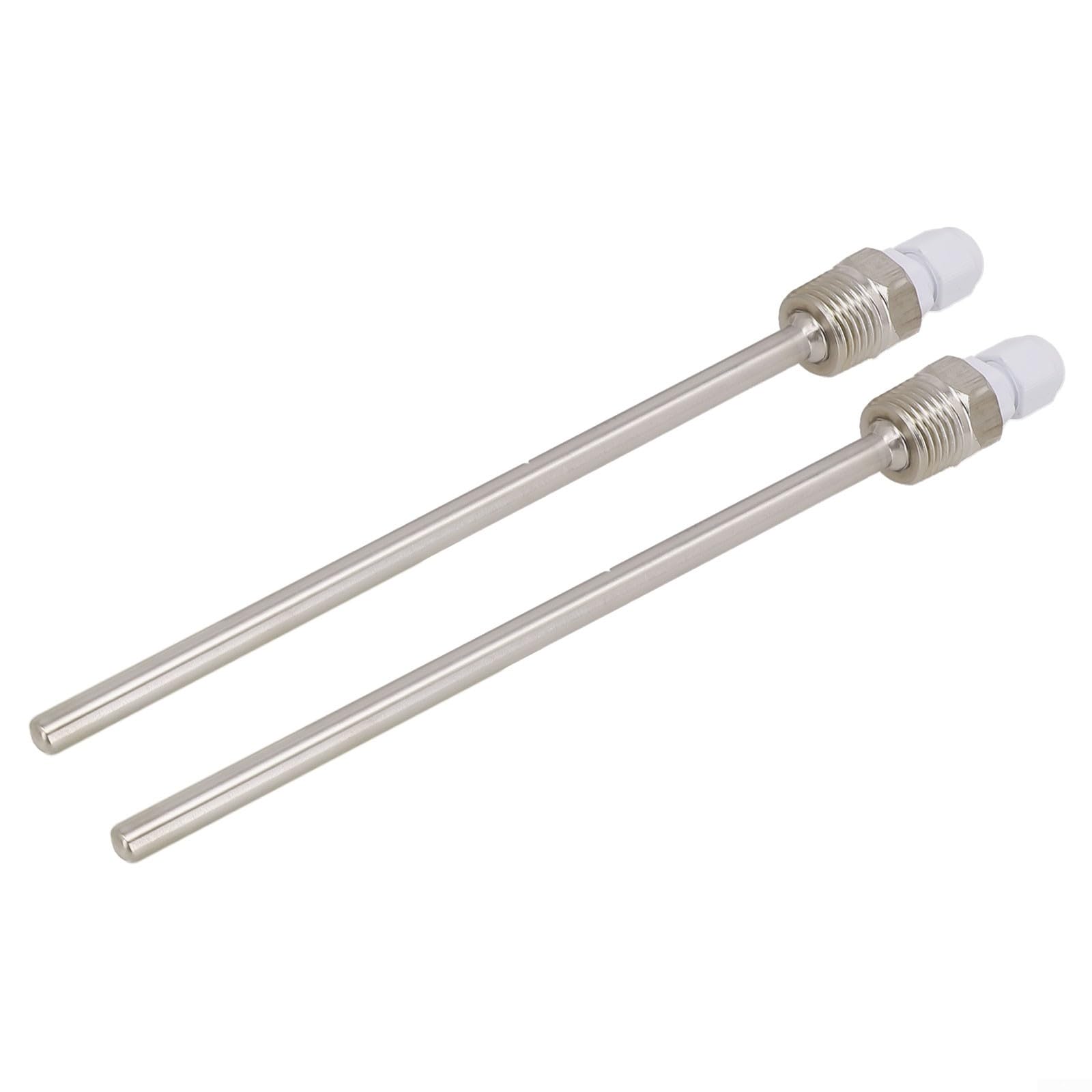 2pcs Threads Stainless Steel Thermowell for Temperature Sensors, Thermowell Sleeve For Temperature Sensors(8x250mm)