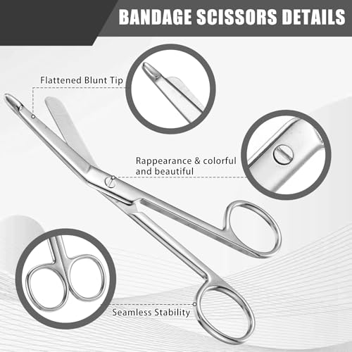 Image of BBTO Hemostat Curved and Straight Hemostat Forceps Piercing Pliers Forceps, Stainless Steel Straight and Curved Pliers, Fishing Tweezer(Silver,4 Pcs)