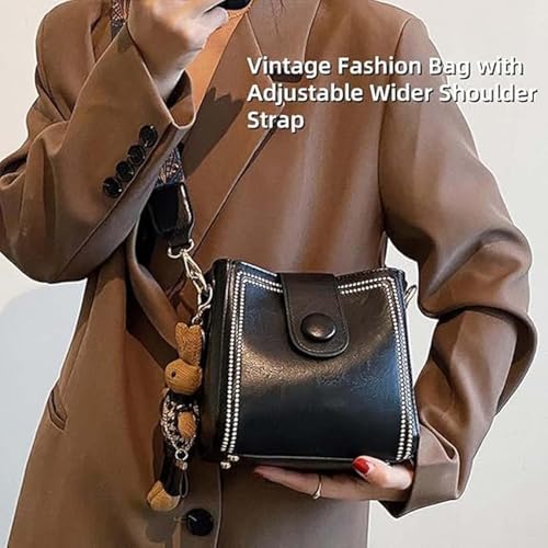 Vintage Fashion Bag with Adjustable Wider Shoulder Strap, Vintage Bucket Bag, Mini Crossbody Bags for Women2