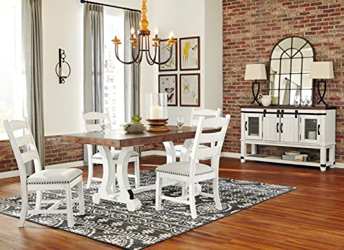 Signature Design By Ashley Valebeck Farmhouse Rectangular Extension Dining Table, Fits Up To 8, White & Brown #TOP7