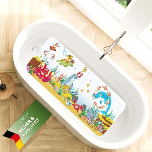 SilverRack Kinder Badewannenmatte 100x40 cm (Zirkus Motiv - Links) - Antirutschmatte Badewanne BPA...