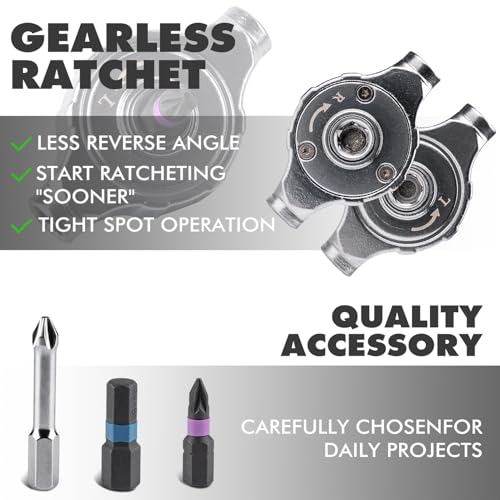 Ratschen Schraubendreher Set, 40 in 1 Magnetisch Schraubendreher Set, S2-Stahlbits, DIY-Kombinations-Biegsame Welle… – Ansicht 3