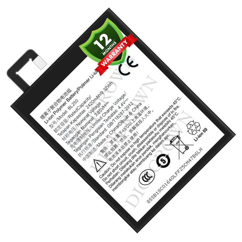 Image of Original BL250 Battery Compatible for Lenovo Vibe S1 (S1a40, S1c50) - (2420mAh) - 1 Year Warranty