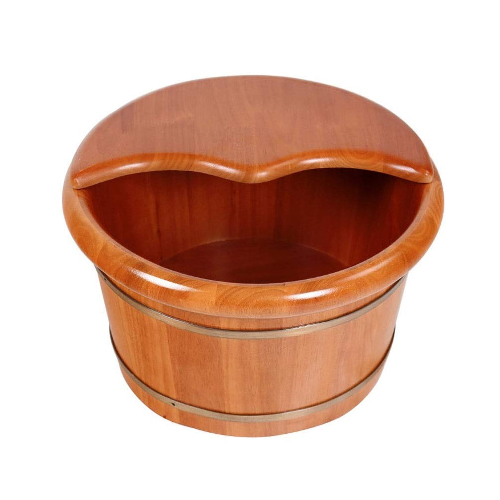 Wood Foot Tub Bath Basin Large Foot Bath Spa Tub,Relax Pedicure Foot Bath,Foot Massage Spa for Home,Foot and Leg Spa for Adults,Sauna Wooden Bucket