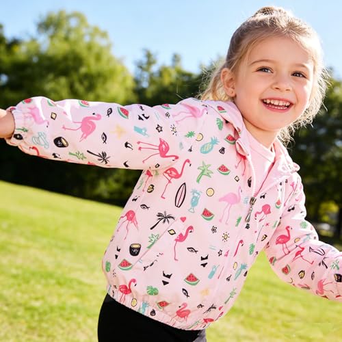 Image of Feidoog Kids Baby Toddler Girls Cartoon Spring Fall Outerwear Windbreaker Zipper Hooded Jackets Coat