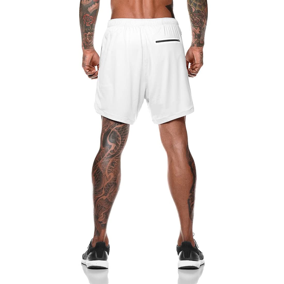 Shorts Herren 2 in1 Trainingsshorts Kurze Hosen Schnelltrocknende Laufshorts Sporthose Taschen Kompressions Shorts
