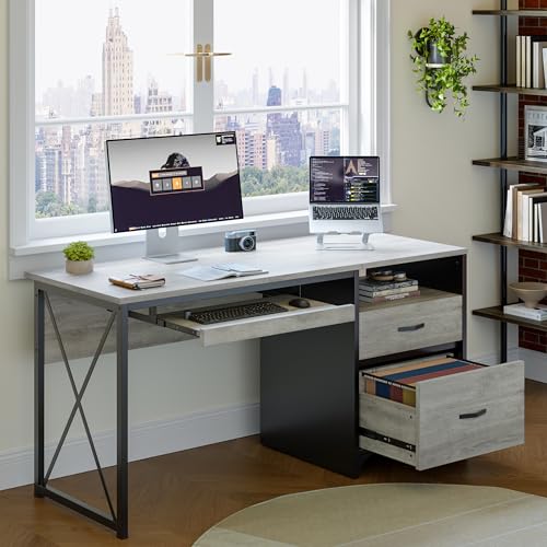 Bestier 55 inch Industrial Office Desk for Home Office