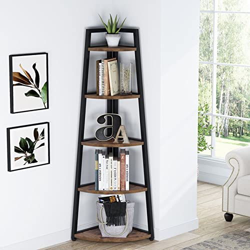 Timber Art Design Riva Scandinavian Retro Corner Ladder Bookcase Shelving Shelf Unit Grey 5 Tier