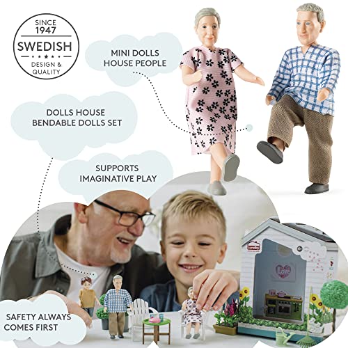 Lundby Dolls House People Family, Doll House Figures, Charlie Dollhouse Family Set Grandparents 2 Adults - Image 2