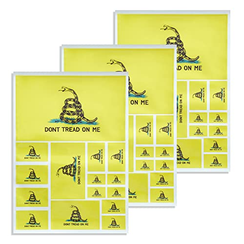 Image of CANTENDO 3 Pack Dont Tread on Me Gadsden Flag Decal - Thin Dont Tread on Me Gadsden Flags Reflective Vinyl Car Stickers - for Car Window Bumper Waterproof Sticker (12 x 8.5 Inch)