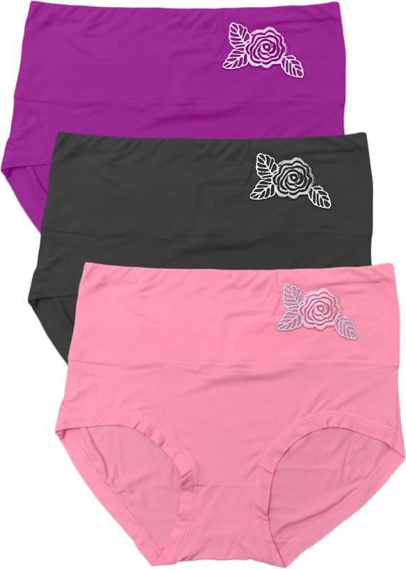 dressably Women’s High Waisted Soft Hipster Panties – Stretchable Maternity & Postpartum Underwear, C-Section Friendly, Full Back Coverage, Breathable Cotton (Pack of 3)-picture-32
