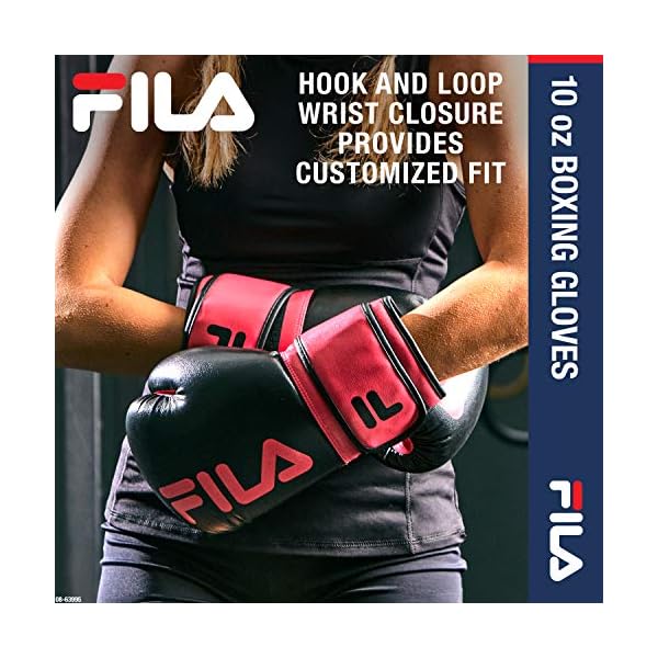 FILA Accessories Boxing Gloves for Men & Women - Kickboxing, Heavy Bag Punching Mitts, MMA, Muay Thai, Sparring Pro Training Equipment (10 oz, Victory, Pink)