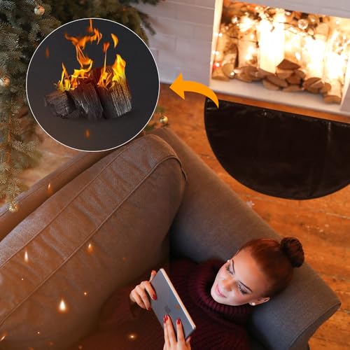 Alypt Fireproof Fireplace Hearth Mat 28"x14" Plus Gloves - Extra Thick 4.49mm, Fire Retardant Rugs for Fireplace, Stove, Patio, Kitchen, Fire Pit - Non-Slip Silicone Pad - Protects Against Embers - Image 7